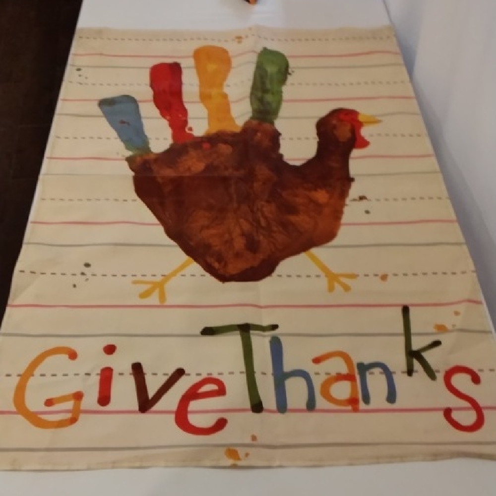 Colorful Turkey Handprint Flag